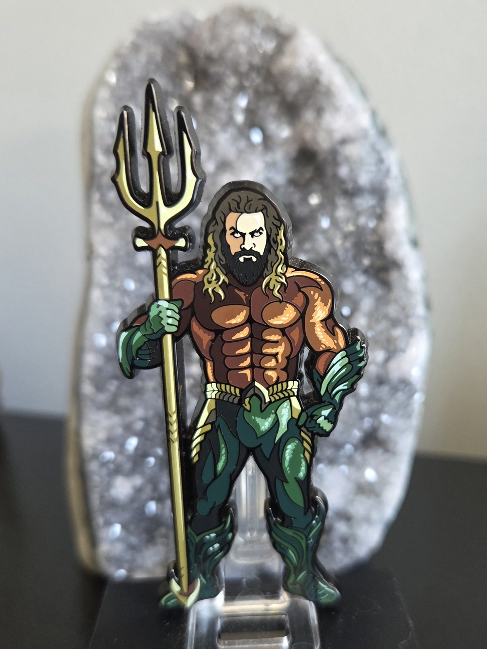 Aquaman Figpin - Green and Brown Trident Design